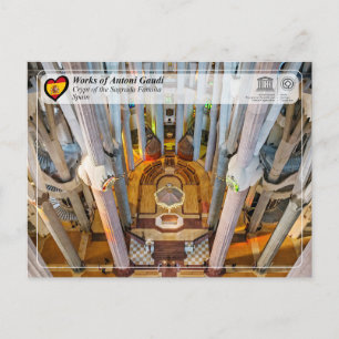 Cartão Postal UNESCO - Antoni Gaudí - Sagrada Família - Criptogr