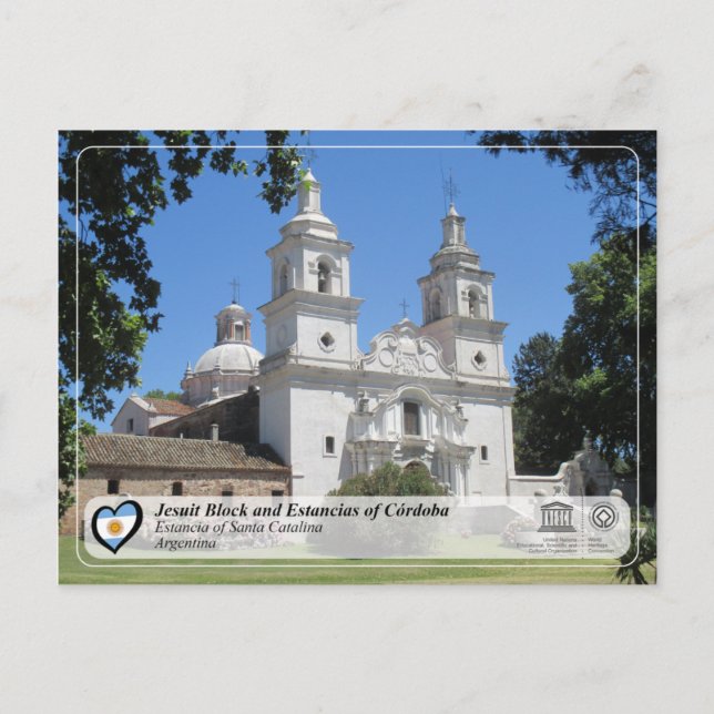 Cartão Postal UNESCO - Bloco Jesuíta e Estancias de Córdoba (Frente)