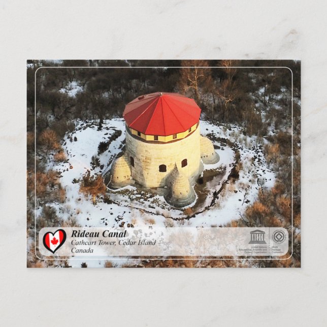 Cartão Postal UNESCO - Canal de Rideau - Torre Catarina, Cedar I (Frente)