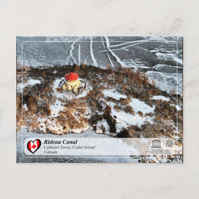 Cartão Postal UNESCO - Canal de Rideau - Torre Catarina, Cedar I (Frente)