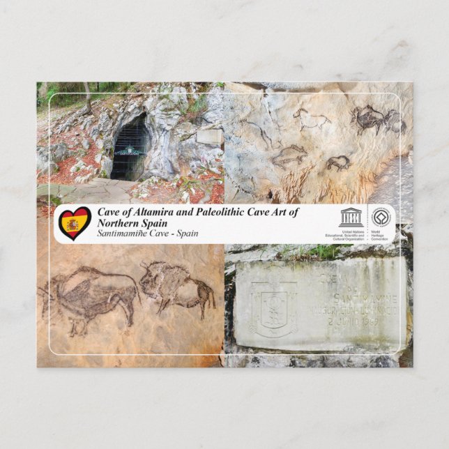 Cartão Postal UNESCO - Caverna de Santimamiñe / Cueva de Santima (Frente)