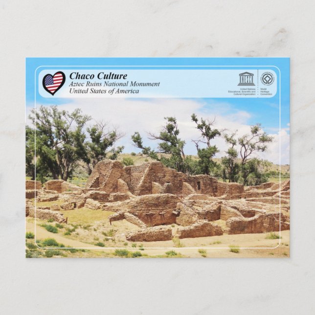 Cartão Postal Unesco - Chaco - Aztec Ruins Monumento Nacional Po (Frente)