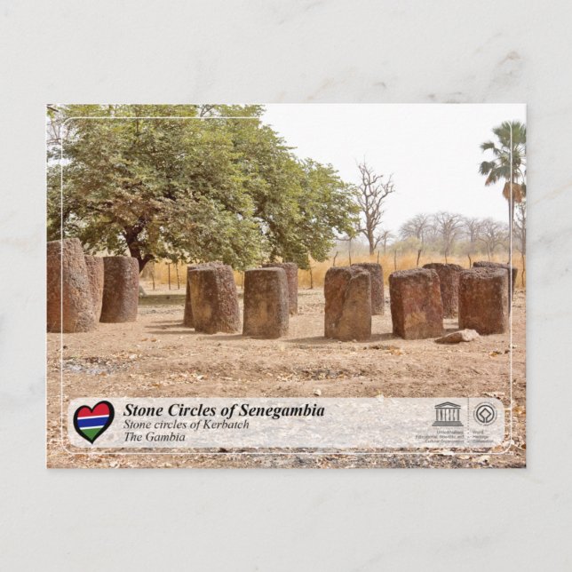 Cartão Postal Unesco - Círculos Pedrosos do Senegal - Kerbatch (Frente)