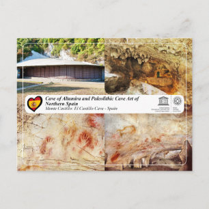 Cartão Postal UNESCO - Cueva de El Castillo / Caverna de El Cast