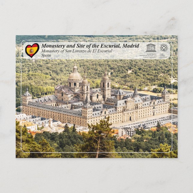 Cartão Postal UNESCO - mosteiro de San Lorenzo de El Escorial (Frente)