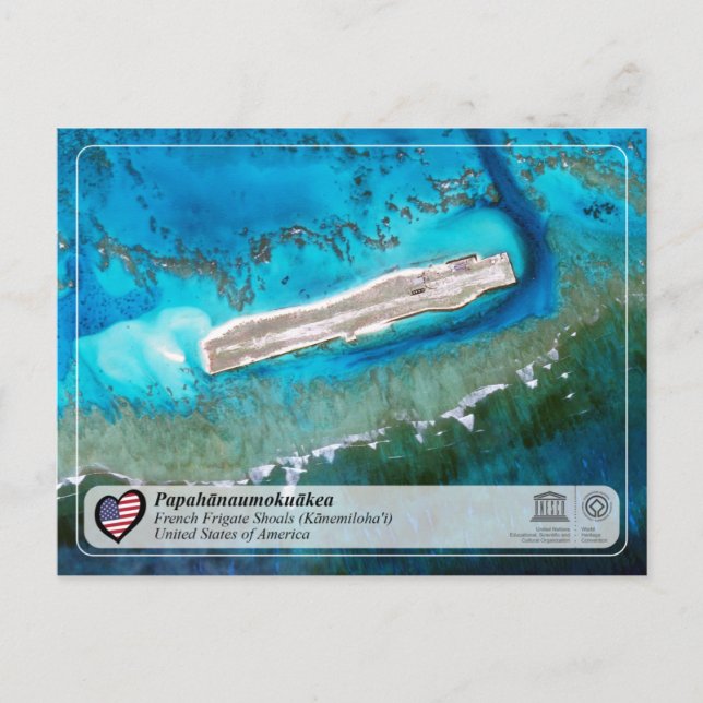 Cartão Postal UNESCO - Papahānaumokuākea - French Frigate Shoals (Frente)