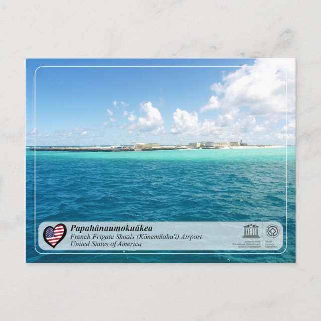 Cartão Postal UNESCO - Papahānaumokuākea - French Frigate Shoals (Frente)
