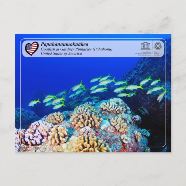Cartão Postal UNESCO - Papahānaumokuākea - Gardner Pinnacle (Frente)