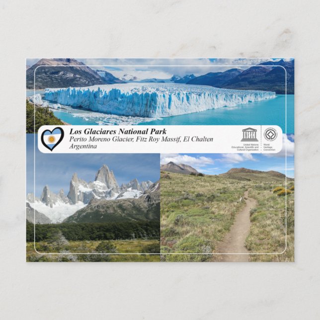 Cartão Postal UNESCO - Parque Nacional Los Glaciares (Frente)