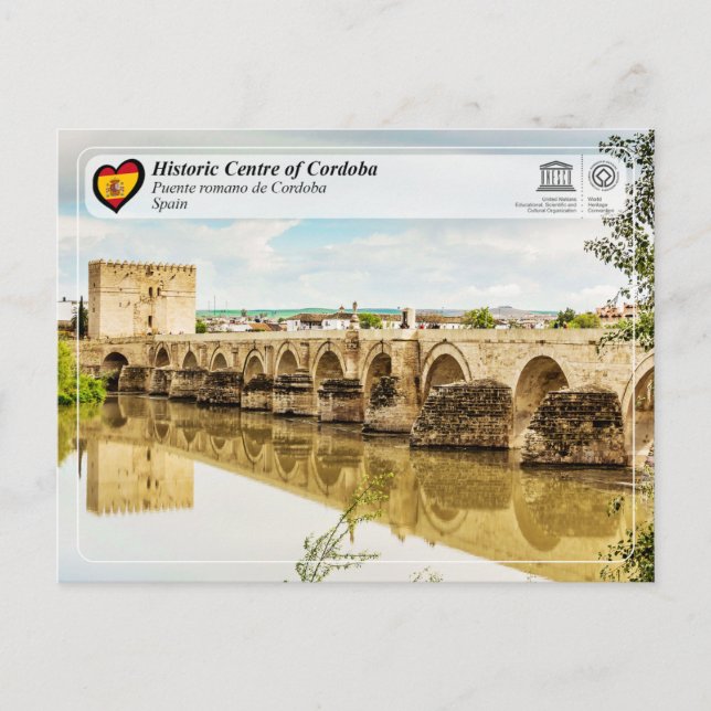 Cartão Postal UNESCO - Ponte romana de Córdoba (Frente)