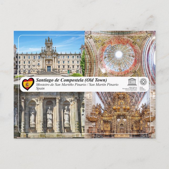 Cartão Postal Unesco UHS - Mosteiro de San Martiño Pinario (Frente)