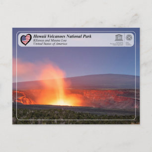 Cartão Postal UNESCO - vulcões do Havaí - Mauna Loa e Kīlauea
