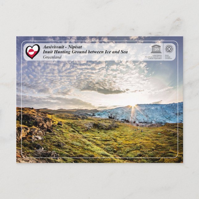 Cartão Postal UNESCO WHS - Aasivissuit - Nipisat (Frente)