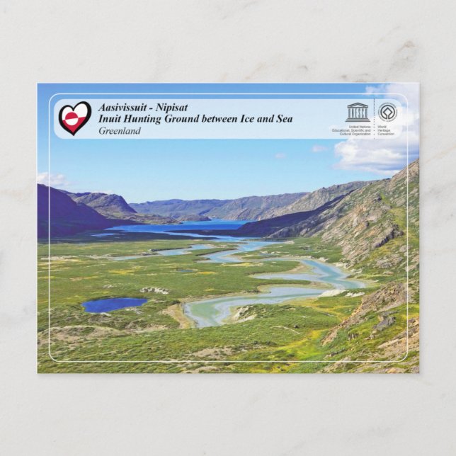 Cartão Postal UNESCO WHS - Aasivissuit - Nipisat (Frente)