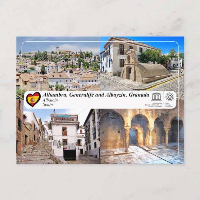 Cartão Postal UNESCO WHS - Albayzín, Granada (Frente)