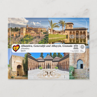 Cartão Postal UNESCO WHS - Alhambra, Granada