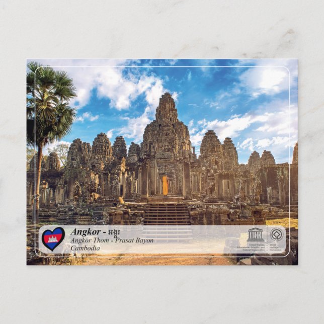 Cartão Postal UNESCO WHS - Angkor - Templo Bayon (Frente)