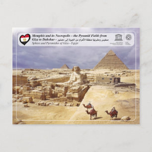 Cartão Postal Unesco WHS - As Pirâmides de Giza