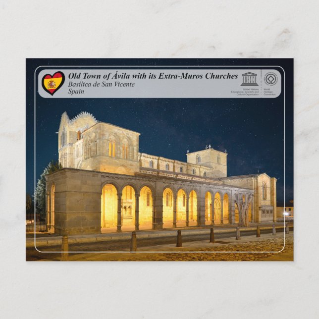 Cartão Postal UNESCO WHS - Ávila - Basílic a de San Vicente (Frente)