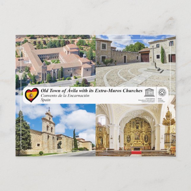 Cartão Postal UNESCO WHS - Ávila - Convento de la Encarnación (Frente)