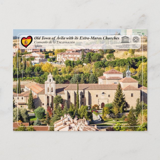 Cartão Postal UNESCO WHS - Ávila - Convento de la Encarnación (Frente)