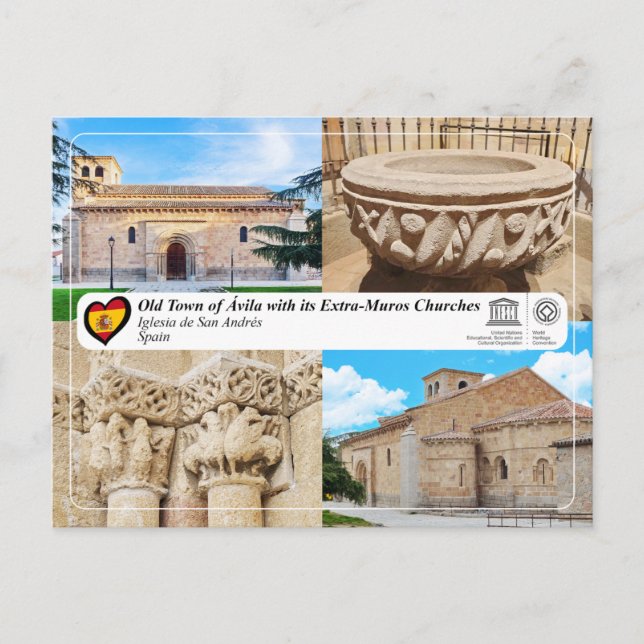 Cartão Postal UNESCO WHS - Ávila - Igreja de São André (Frente)