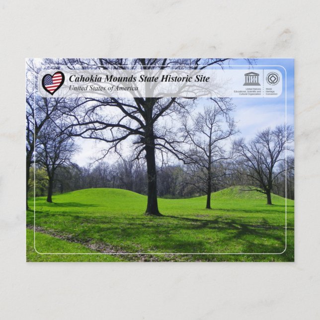 Cartão Postal UNESCO WHS - Cahokia Monta Local Histórico (Frente)