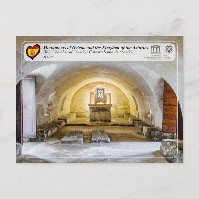Cartão Postal UNESCO WHS - Cámara Papais noeis de Oviedo (Frente)