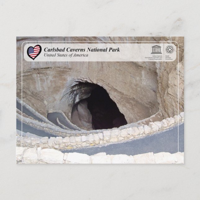 Cartão Postal UNESCO WHS - Carlsbad Caverns National Park Postca (Frente)