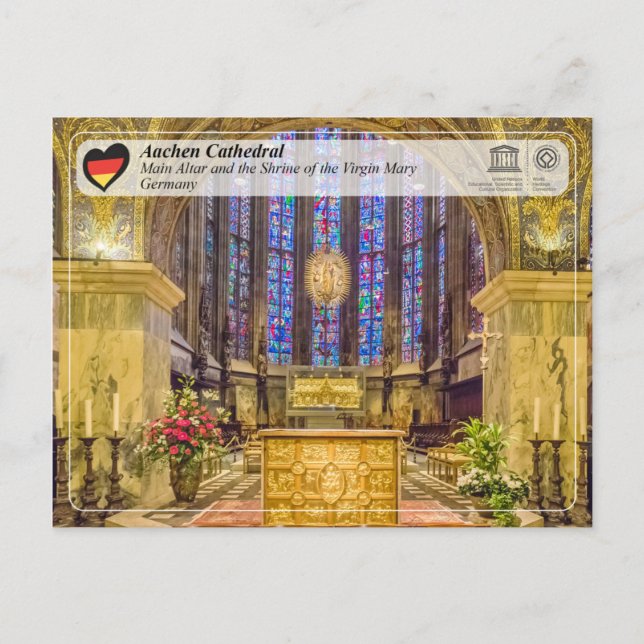 Cartão Postal UNESCO WHS - Catedral de Aachen (Frente)