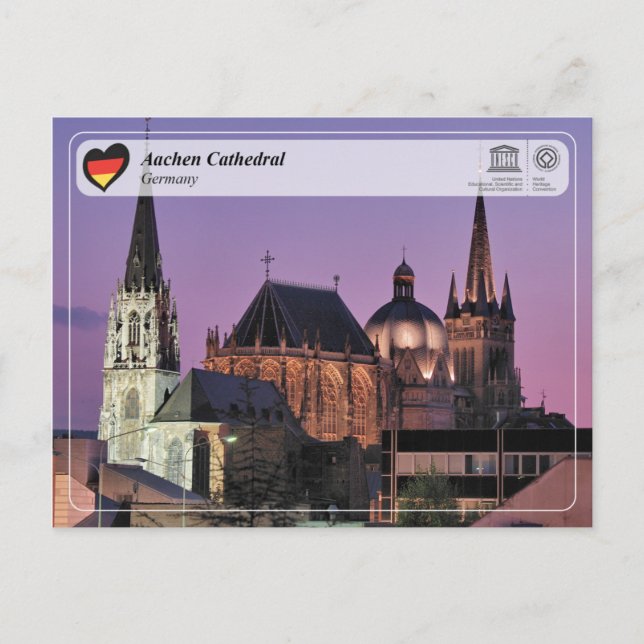 Cartão Postal UNESCO WHS - Catedral de Aachen (Frente)