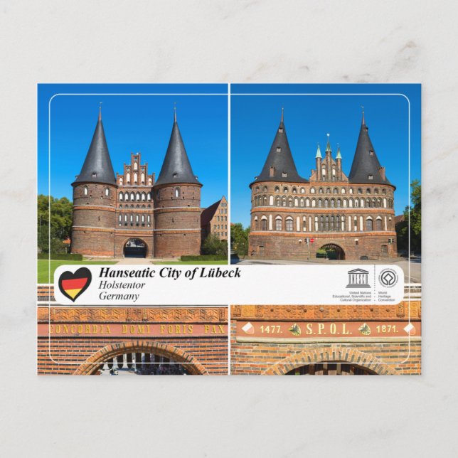 Cartão Postal UNESCO WHS - Cidade Hanseática de Lübeck - Holsten (Frente)