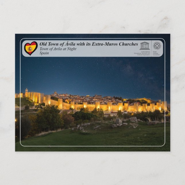 Cartão Postal Unesco WHS - Cidade Velha de Ávila e seus muros (Frente)