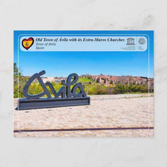 Cartão Postal Unesco WHS - Cidade Velha de Ávila e seus muros (Frente)