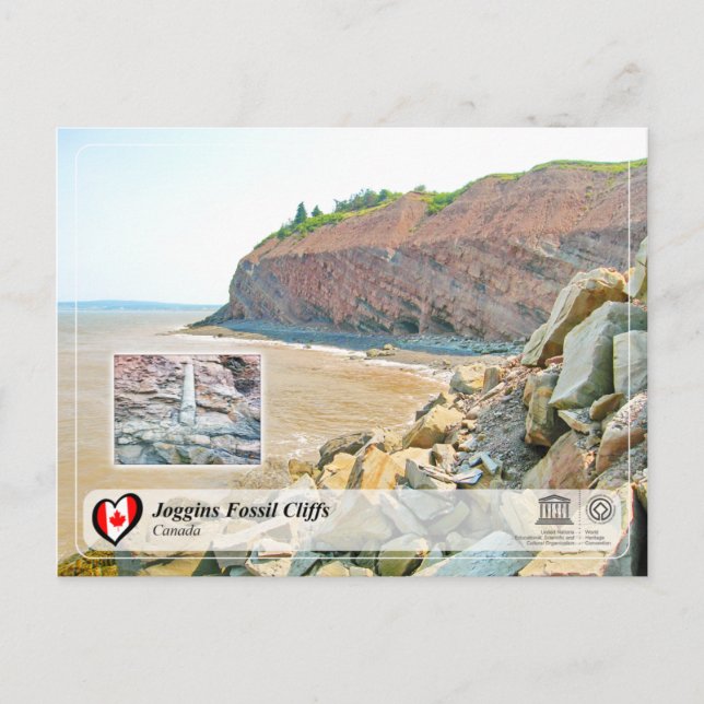 Cartão Postal Unesco WHS - Clipes Fósseis Joggins (Frente)