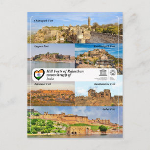 Cartão Postal UNESCO WHS - Fortes de Morros de Rajasthan