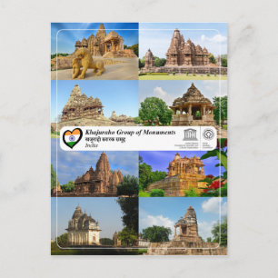 Cartão Postal UNESCO WHS - Grupo Khajuraho de Monumentos