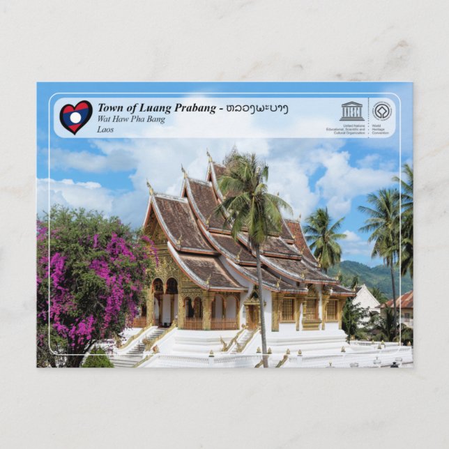 Cartão Postal UNESCO WHS - Luang Prabang - Wat Hau Pha Bang (Frente)