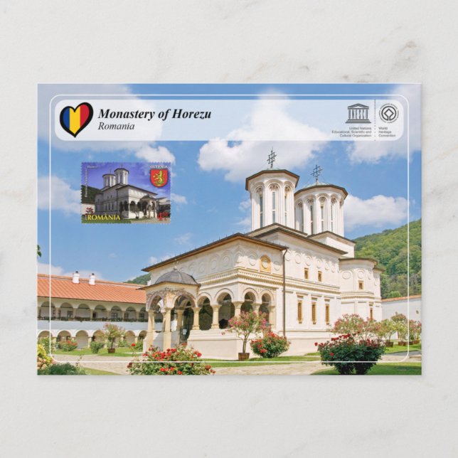 Cartão Postal UNESCO WHS - Monastery of Horezu (Stamp Edition) (Frente)