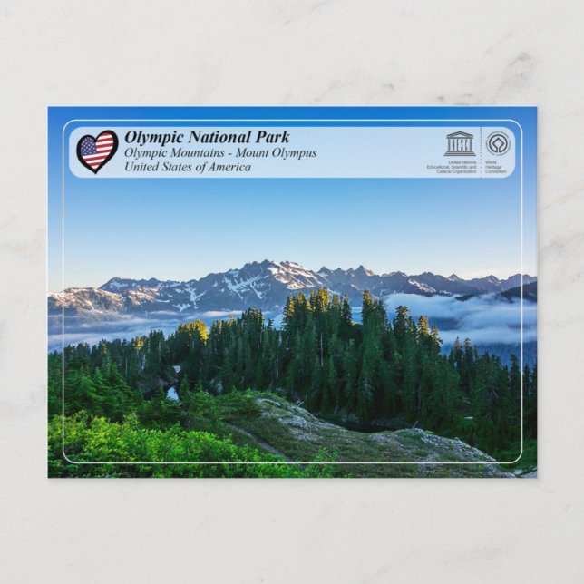 Cartão Postal UNESCO WHS - Parque Nacional da Olimpiadas - Monte (Frente)