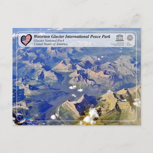 Cartão Postal UNESCO  WHS - Parque Nacional Glacier (Frente)