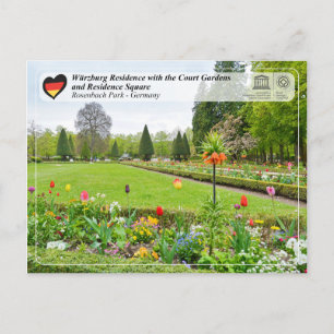 Cartão Postal UNESCO WHS - Residência de Würzburg e Parque de Ro