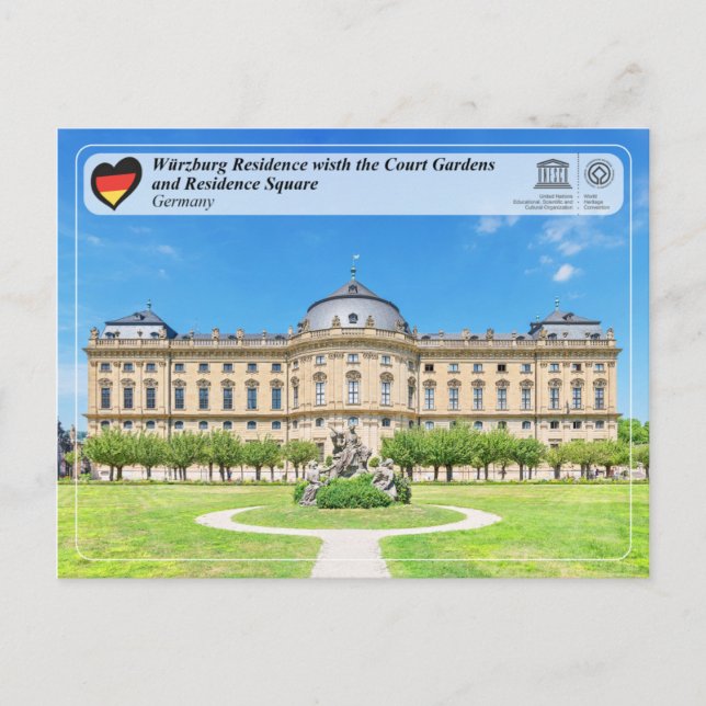 Cartão Postal UNESCO WHS - Residência em Würzburg (Frente)