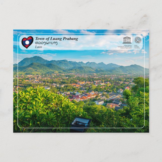 Cartão Postal UNESCO WHS - Town of Luang Prabang - ຫລວງພະບາງ  (Frente)