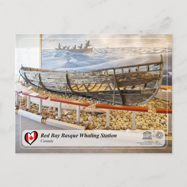Cartão Postal UNESCO WHT - Estação Baleeira de Red Bay Basque (Frente)