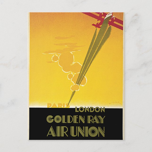 Cartão Postal União Aérea Golden Ray (Frente)