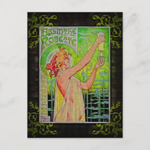 Cartão Postal Única Vintage Absinthe Green Fairy