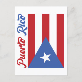 Cartão postal único de bandeira de Porto Rico