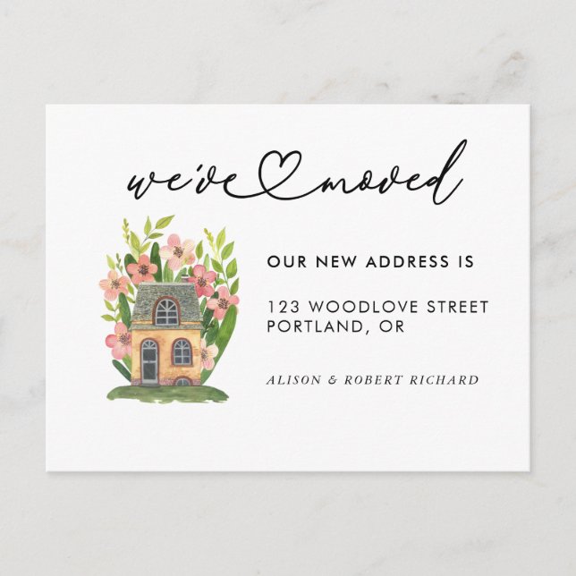 Cartão Postal Único Movemos Novo Anúncio de Movimentação de Ende (Frente)