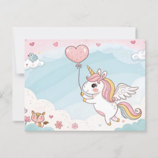 Cartão Postal Unicorn and Friends Under the Sun
